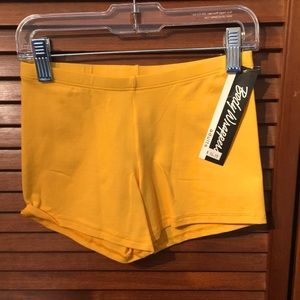 Body Wrappers “Boy-Cut” Shorts Gold size X-Small